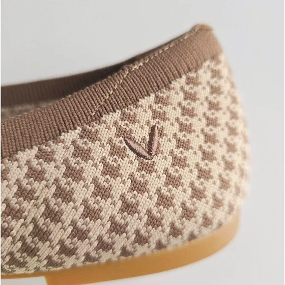 VIVAIA Claire Round Toe Flats Espresso Houndstooth Sz 43 11 Knit Comfort Brown - Picture 5 of 12